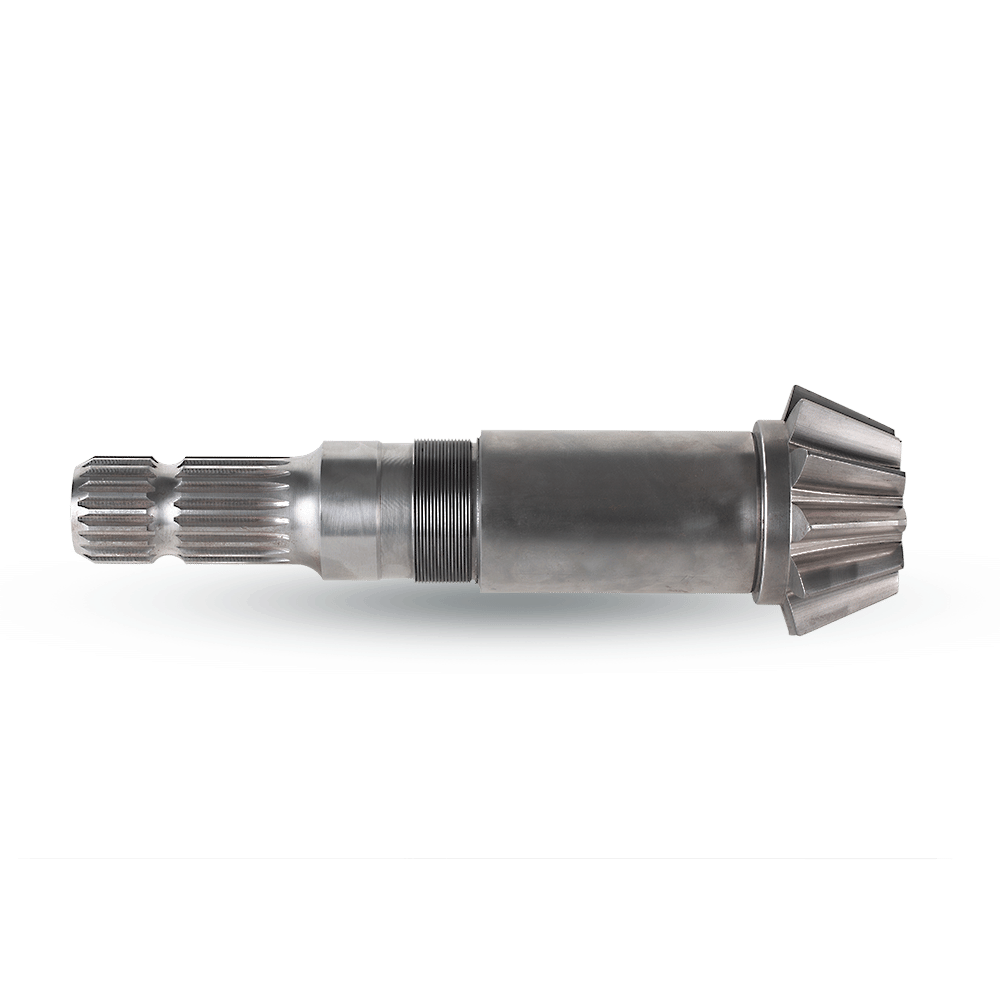 Custom bevel shaft with spline.