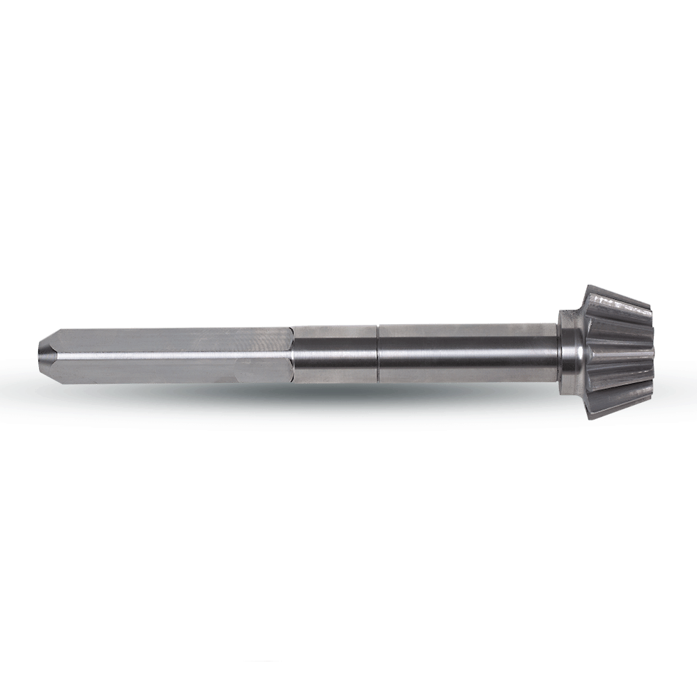 Custom machined bevel shaft.