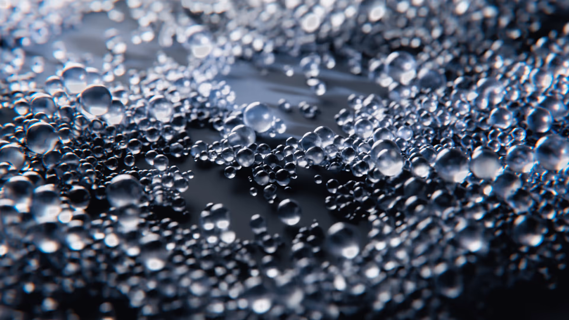 Fluid Glass Spheres Simulation 5