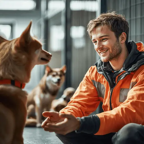A dog and a cat in a bed