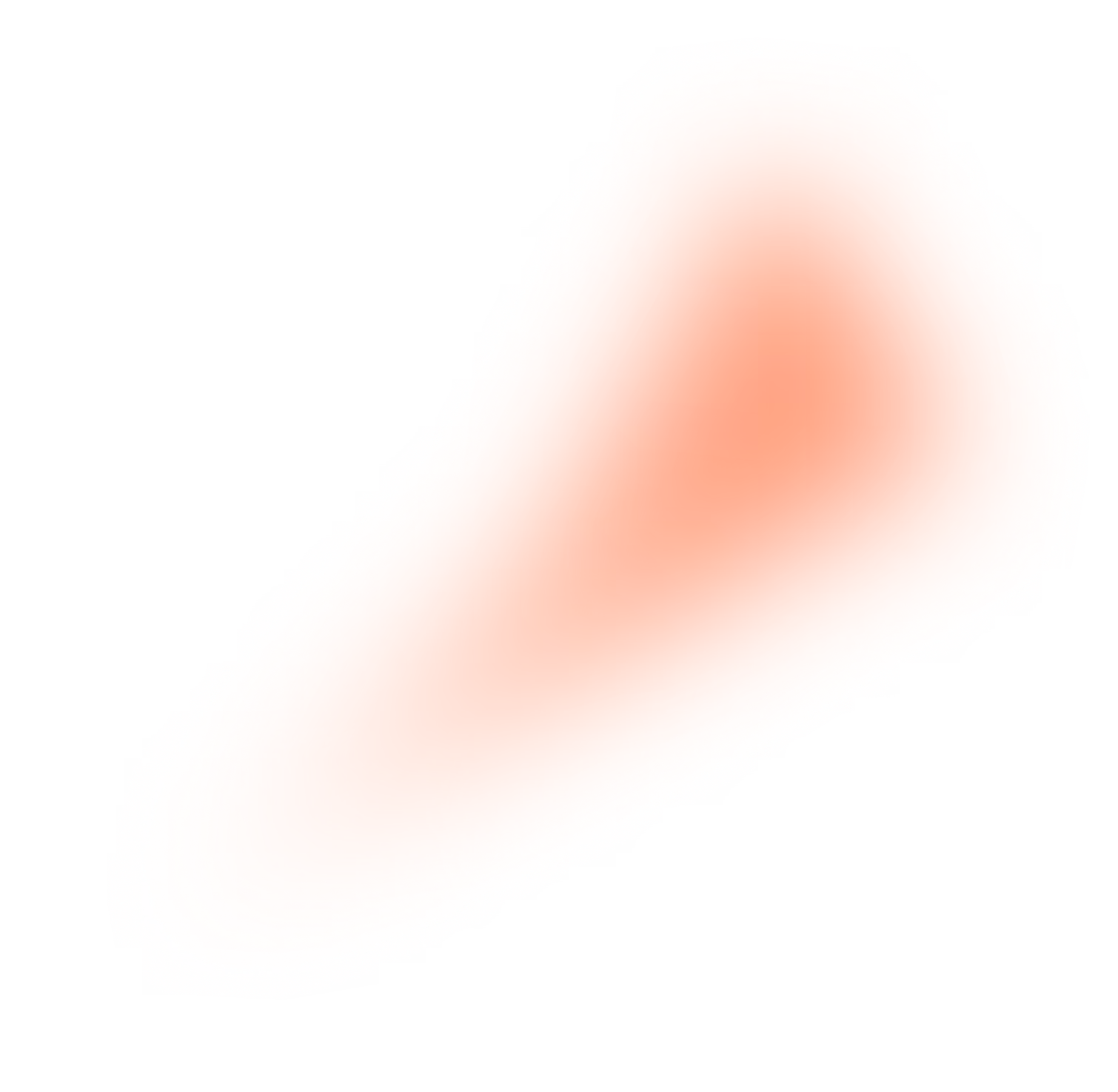 Abstract orange shape with soft edges on a transparent background.