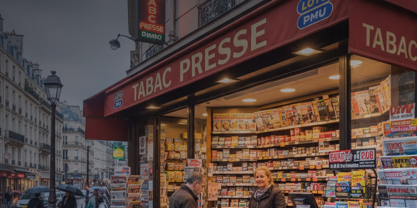 tabac presse équipé d'une caisse enregistreuse et sécurité