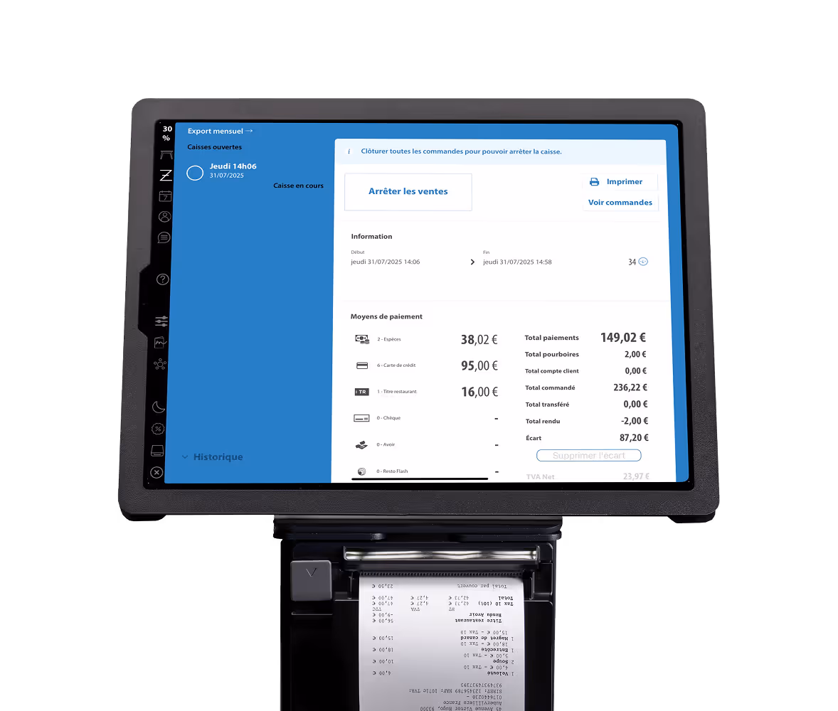 TPE synchronisé avec caisse enregistreuse Popina