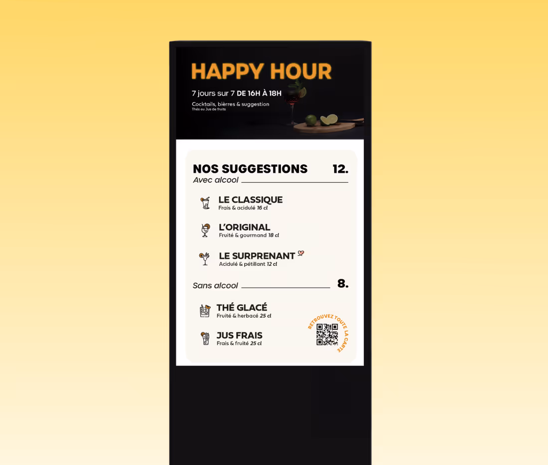 borne d'affichage dynamique pour point de vente