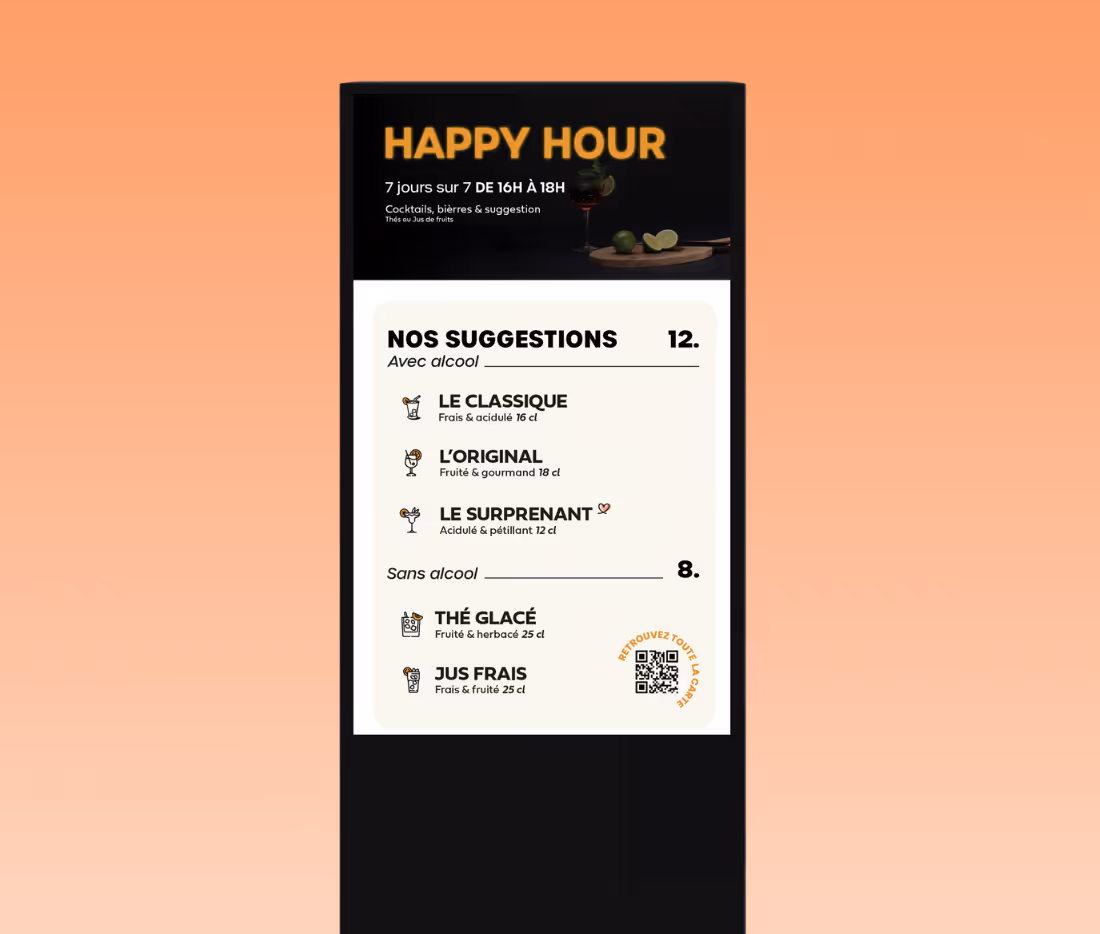 solution d'affichage dynamique sur écran pour tous les commerces