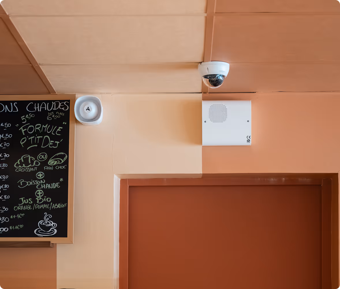 ensemble de vidéoprotection dans un restaurant