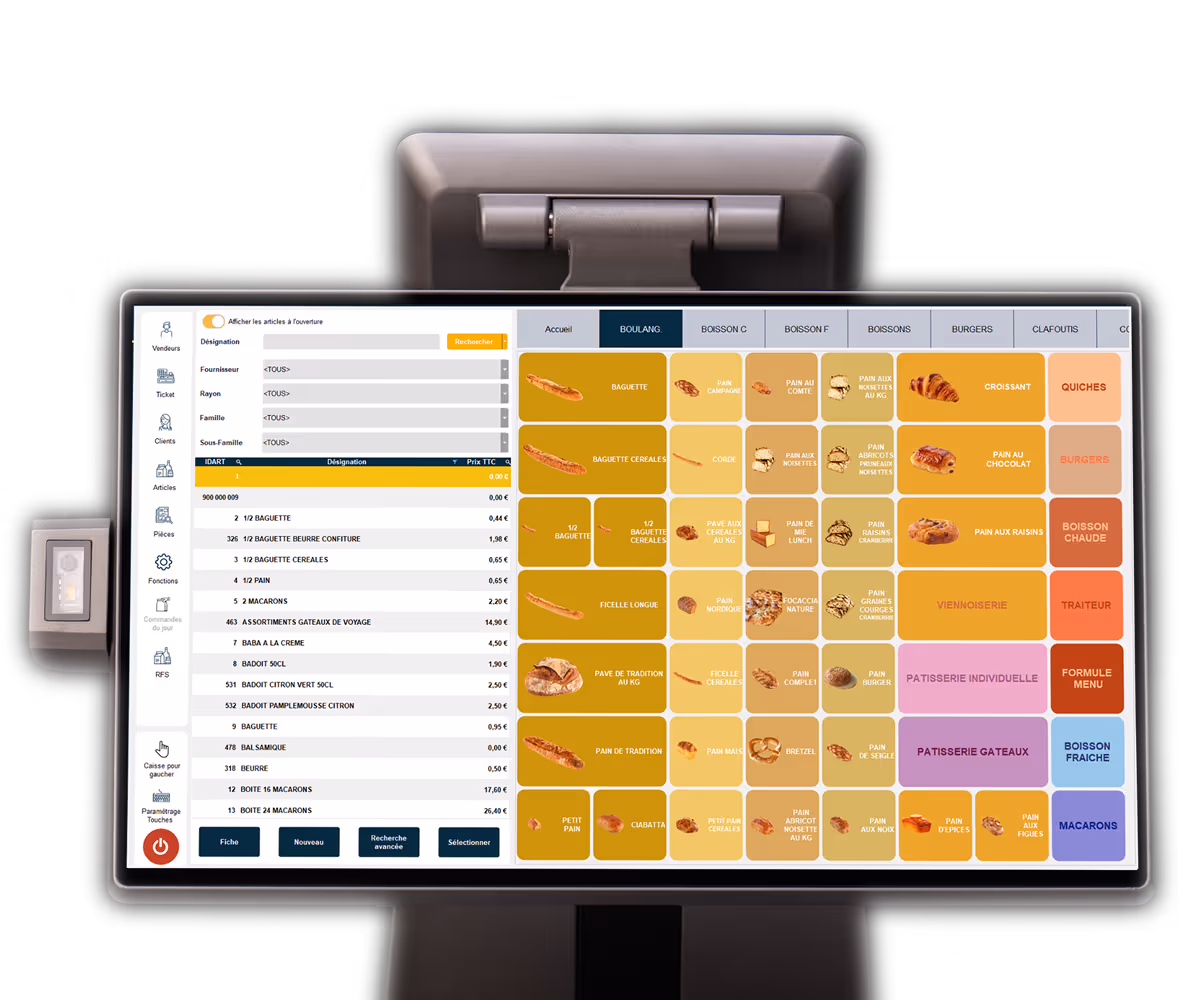 interface simple et intuitive pour créer des articles à la volée sur une caisse enregistreuse Popina K