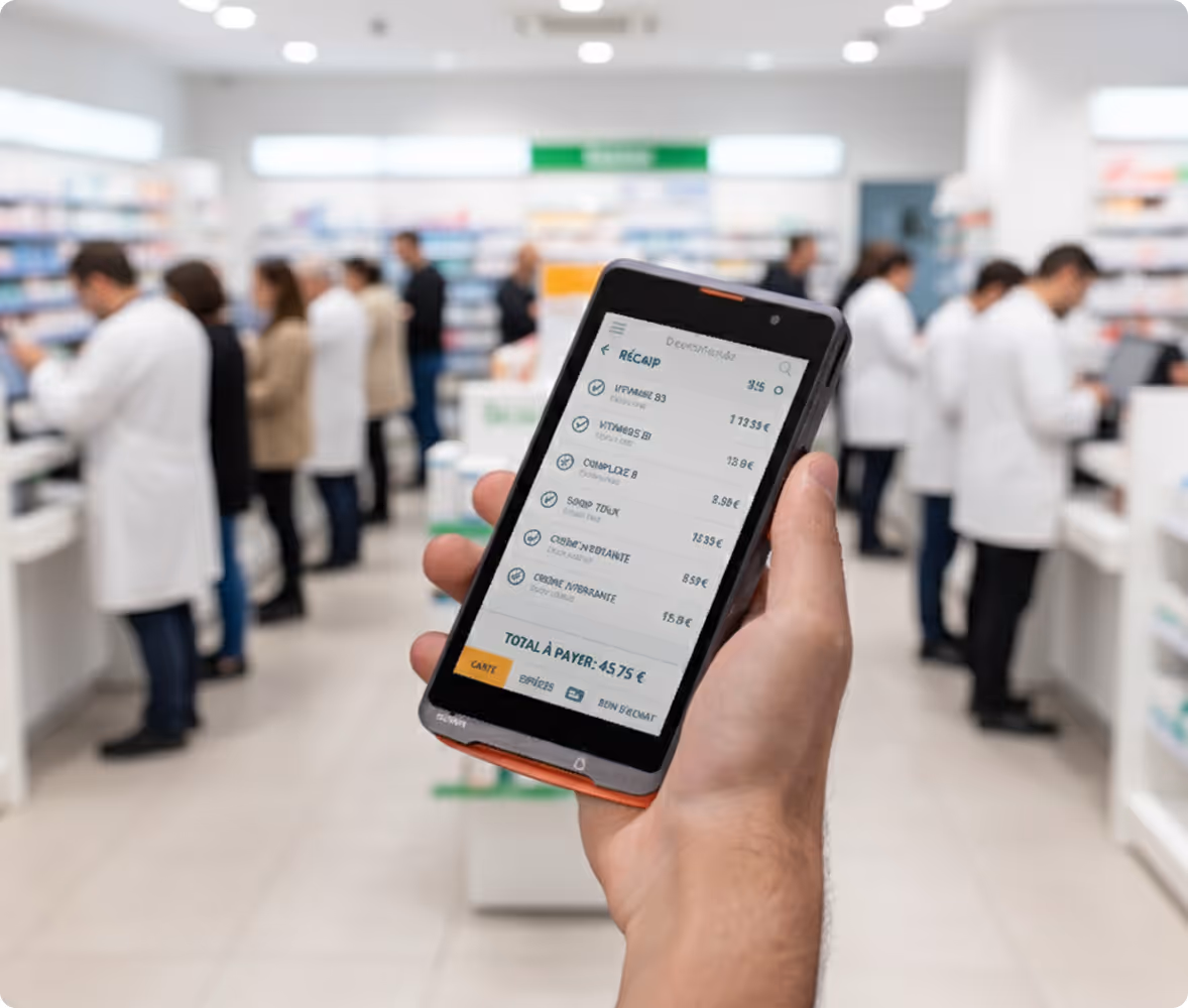 télécommande paiement et commande adaptée pharmacie
