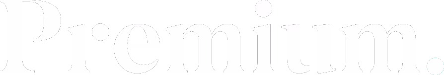 Premium wordmark logo with stylized text and dots in white on transparent background.
