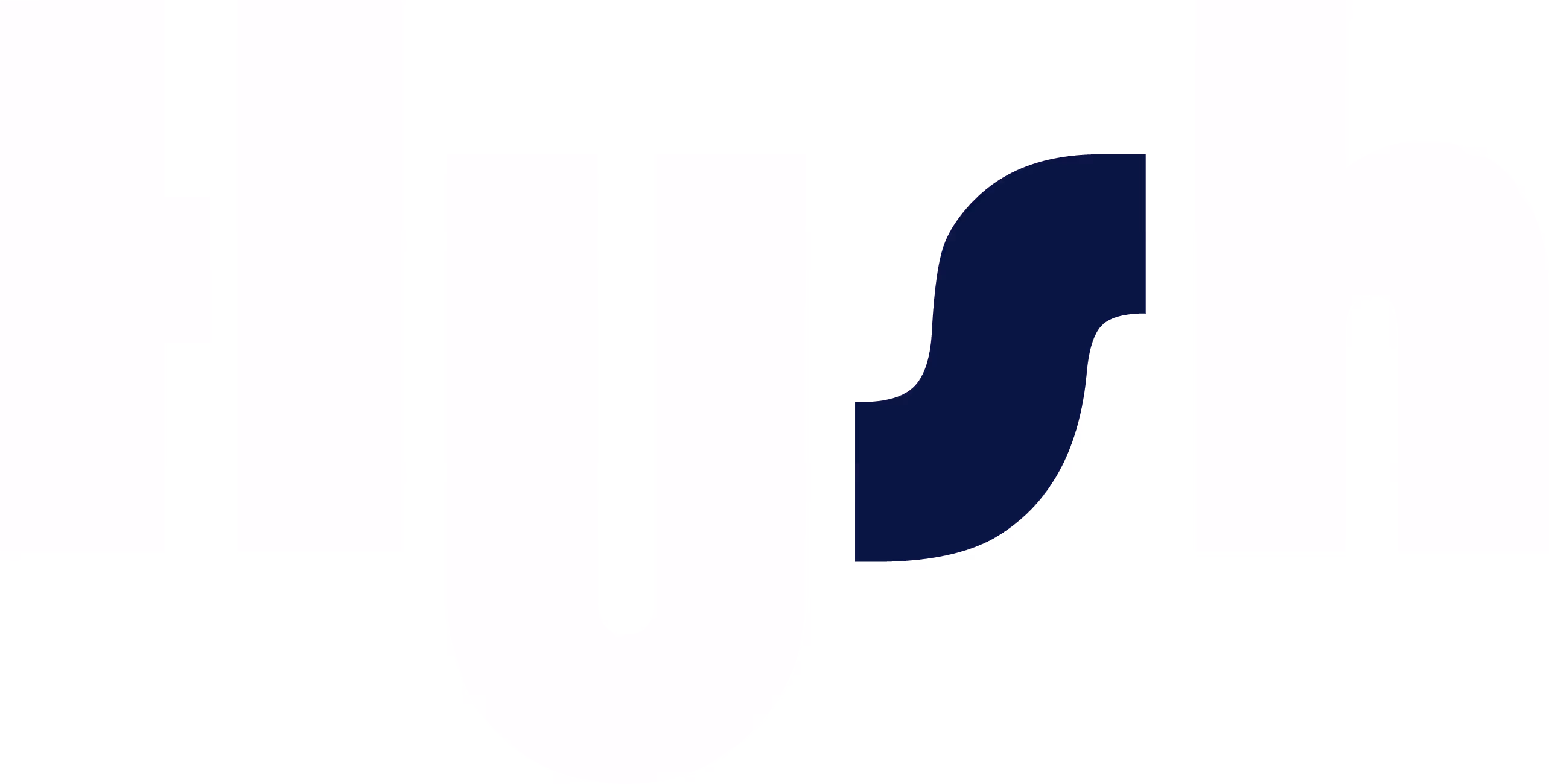 Dark blue stylized 'S' shape logo on a white background.