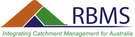 RBMS logo with a stylized roof in brown, green, and blue, and the tagline Integrating Catchment Management for Australia.