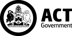 ACT Government black logo with stylized 'ACT Gov' text.