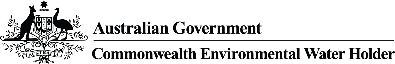 Australian Government Commonwealth Environmental Water Holder emblem with kangaroo, emu, and shield.