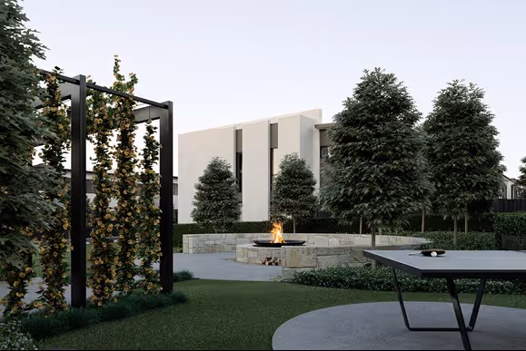 Render of modern garden