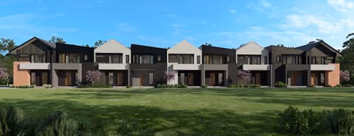 Rendered image of new housing development