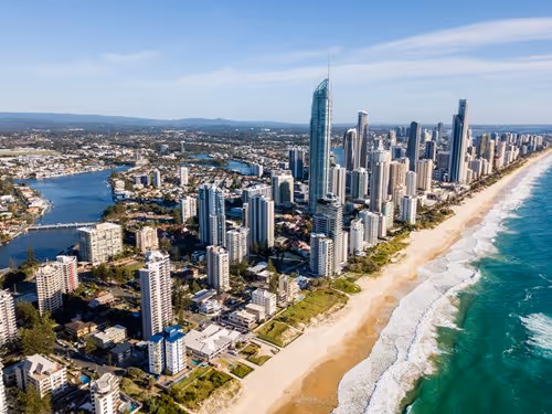 overhead photo of surfers paradise