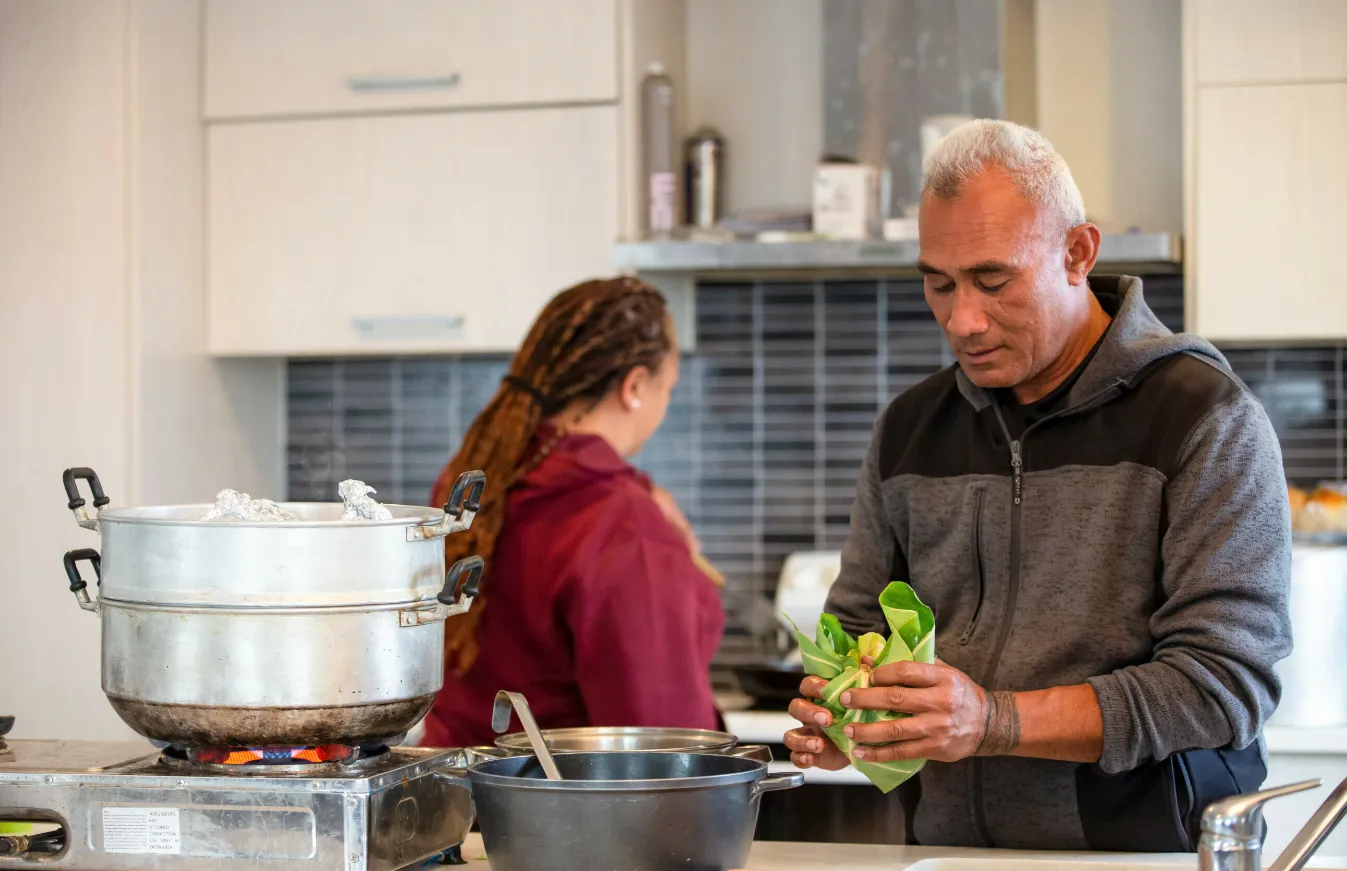 Man preparing food in the kitchen 