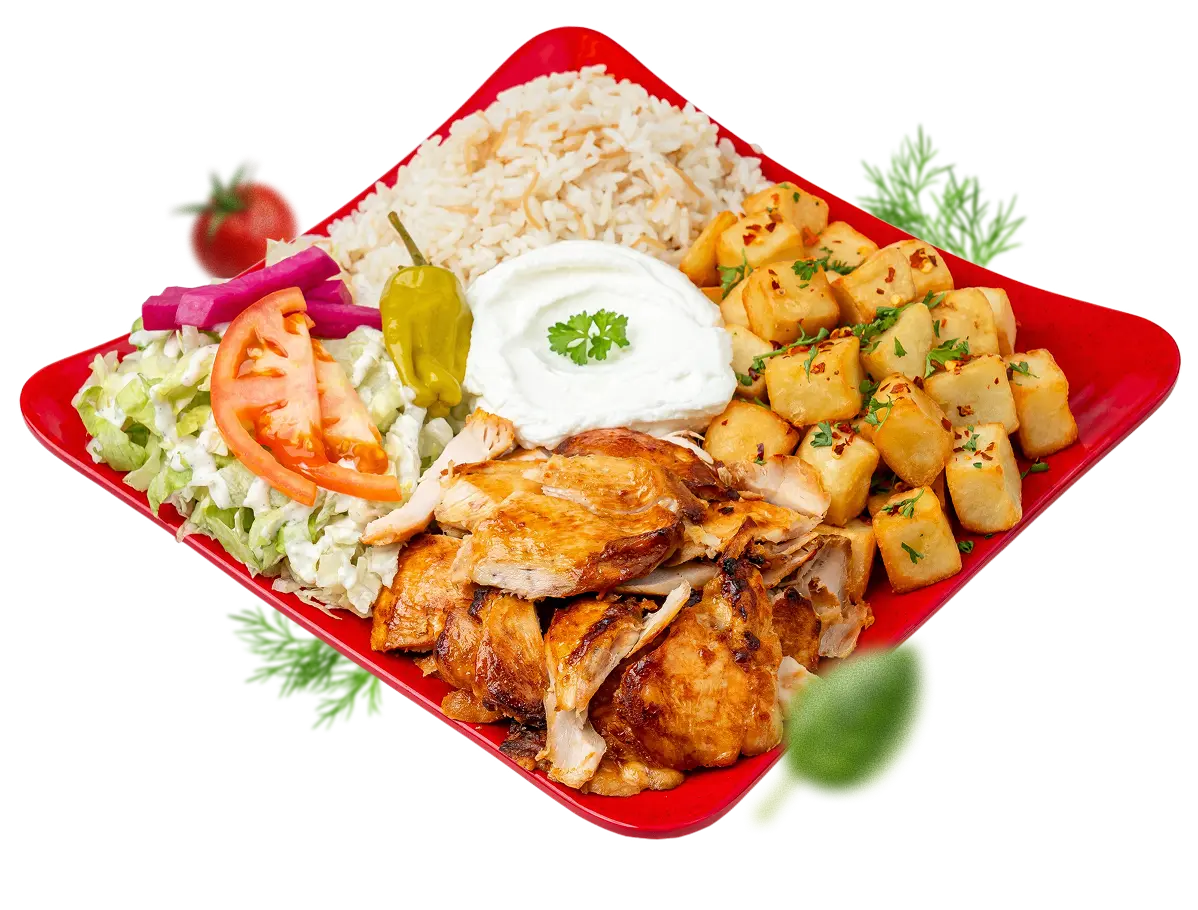 Shawarma au poulet libanais servi dans un pain pita moelleux avec sauce maison