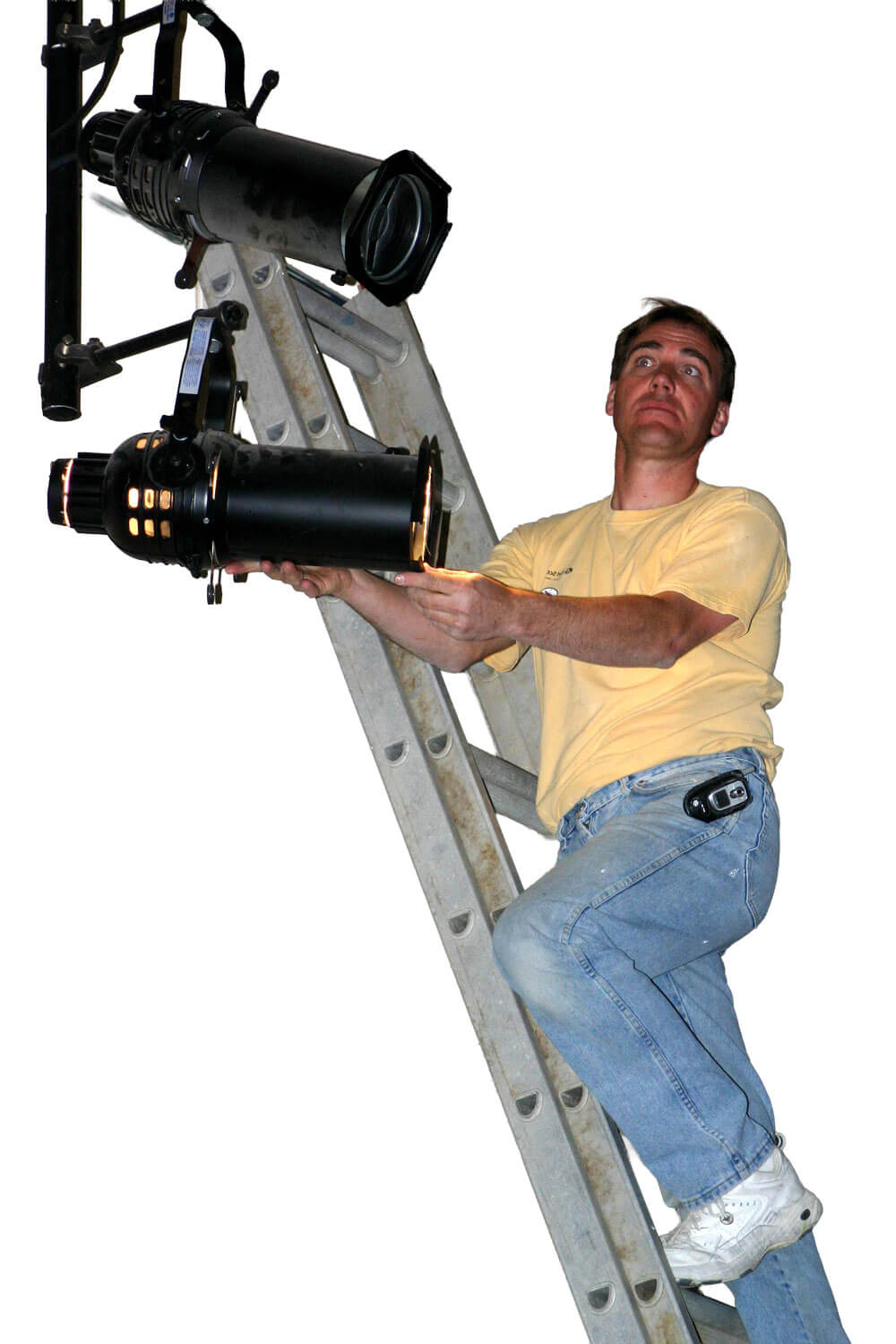 Hanging lights, CenterStage Theatre Company