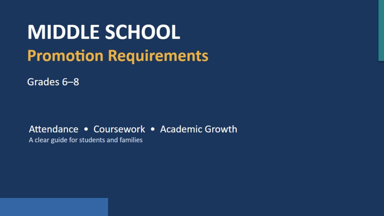 New Middle School Grade Promotion Policy