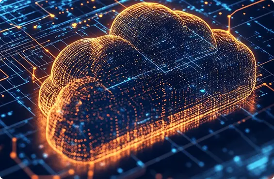 Digital representation of scalable cloud solutions with a secure, containerized cloud architecture for seamless scalability.