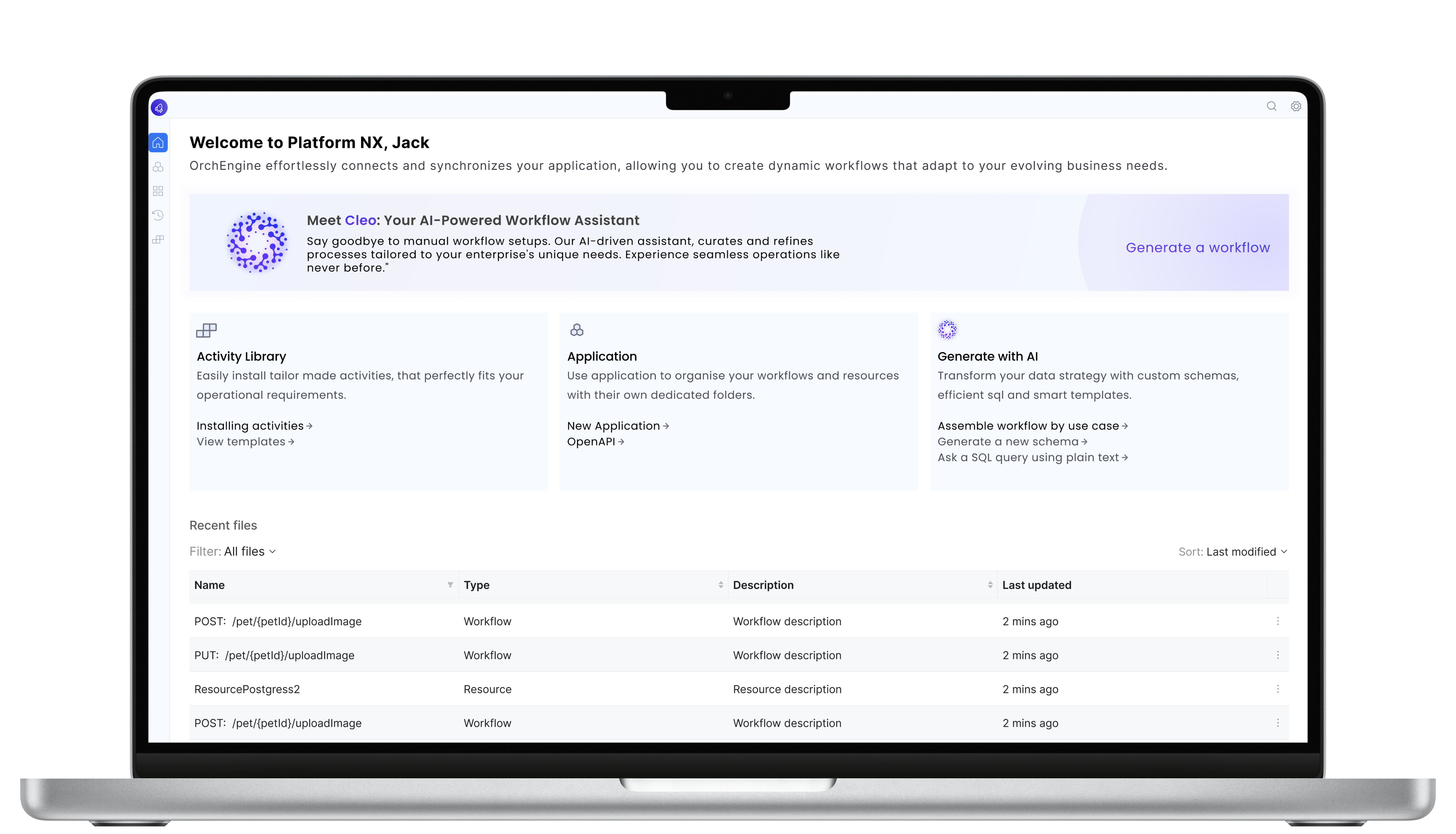 Ivoyant PlatformNx orchestration engine overview with AI powered workflow assistant.
