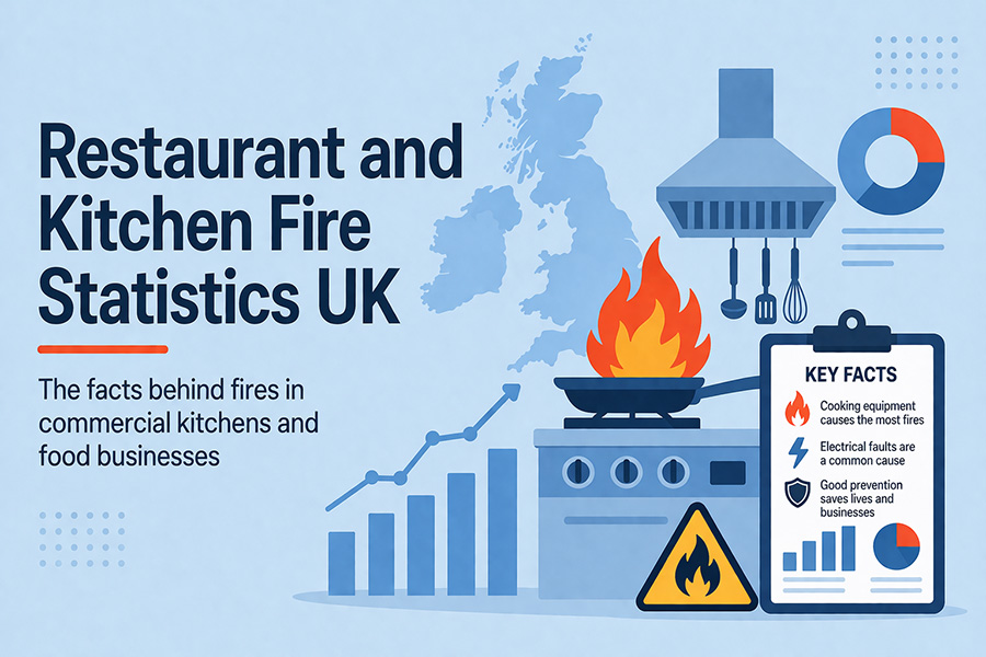 Restaurant and kitchen fire statistics UK - fires in commercial kitchens and food businesses