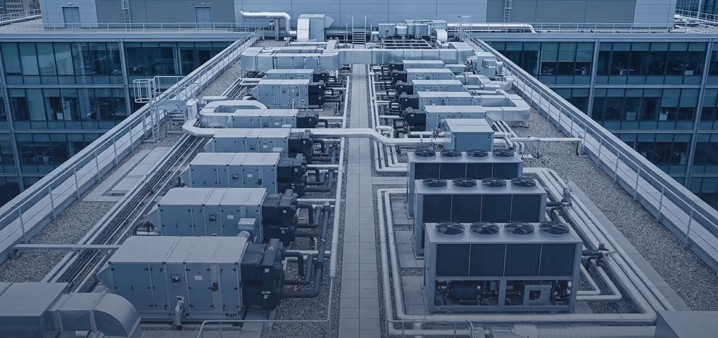 Rooftop plant with air handling units