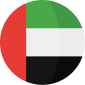 Icon of the United Arab Emirates flag in a circular shape with red, green, white, and black colors.