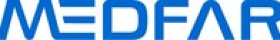 MEDFAR logo text in blue capital letters.
