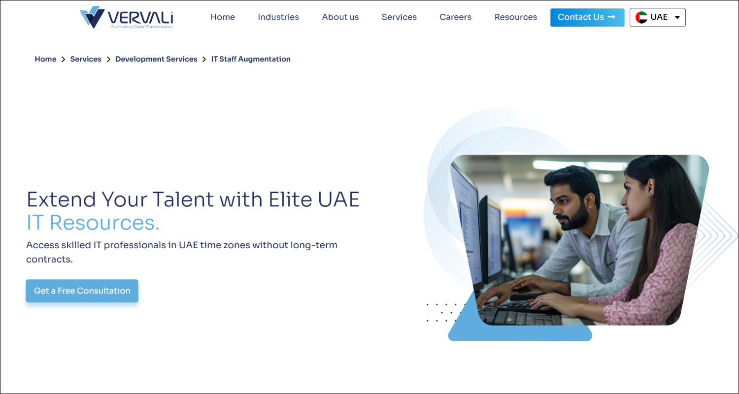 Top IT Staff Augmentation Companies in UAE Vervail Systems