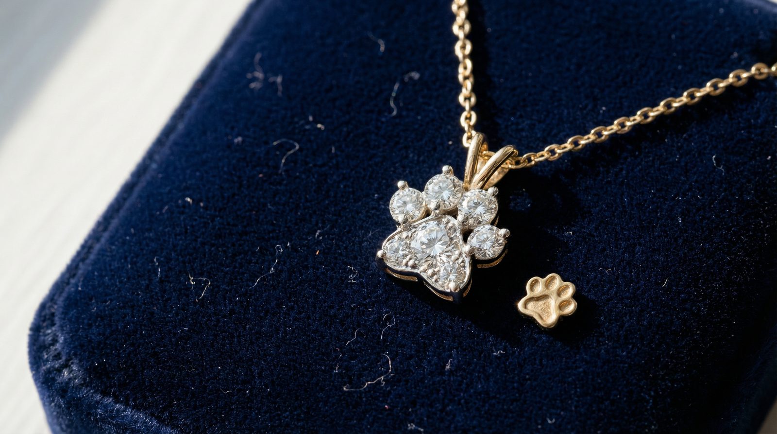 A beautiful sparkling diamond resting on a soft velvet surface with warm lighting