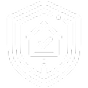 White shield outline with a checkmark and upward arrow inside, symbolizing security and guarantee.
