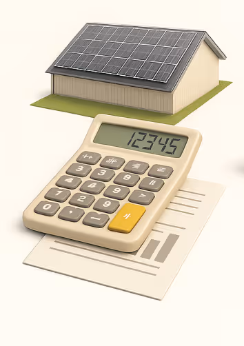 image d'une calculatrice et d'une maison