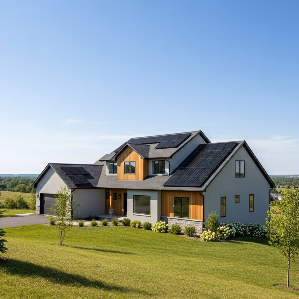 maison familiale autonome en électricité grâce aux panneaux solaires