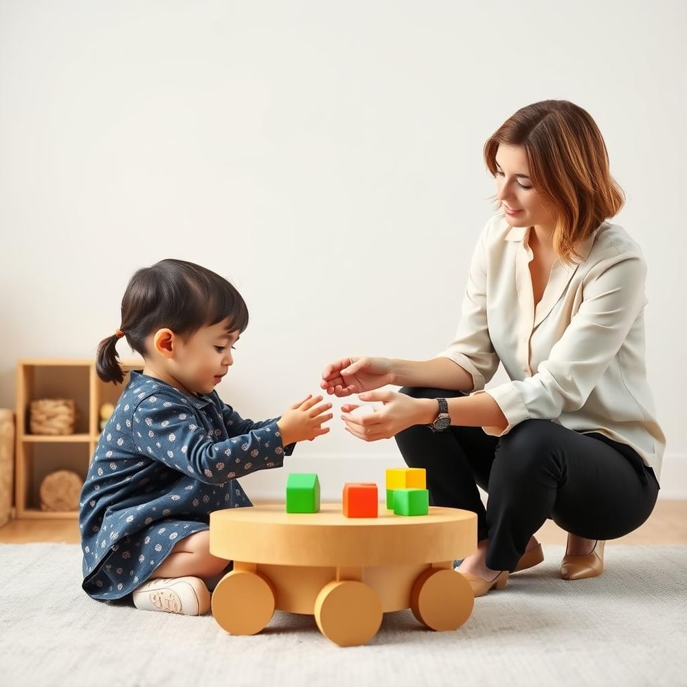 Tisch von einem spielenden Kind