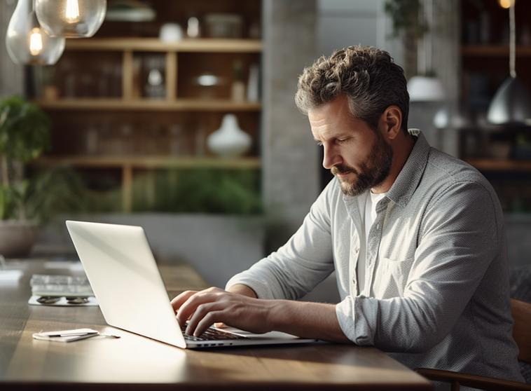 Image of a person working on laptop