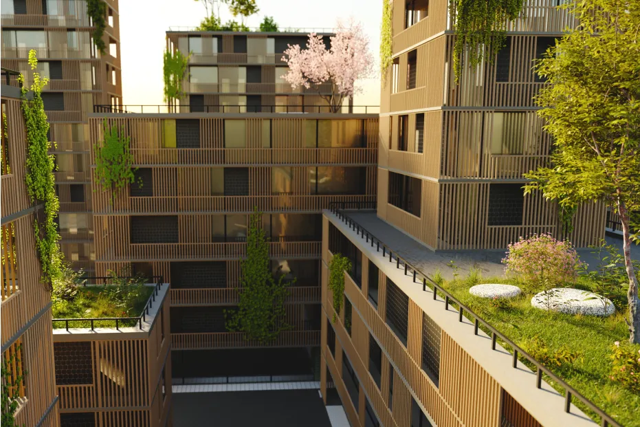 Mehrgeschössiger Holzbau. Caroline Wolf Immobilien