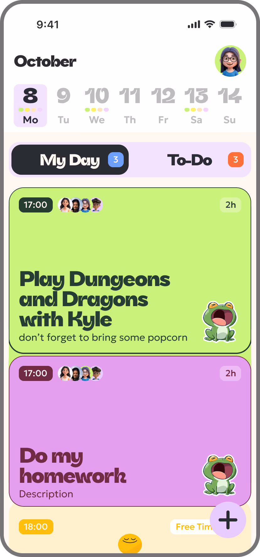 A device with a PlayDoo task management app for kids open