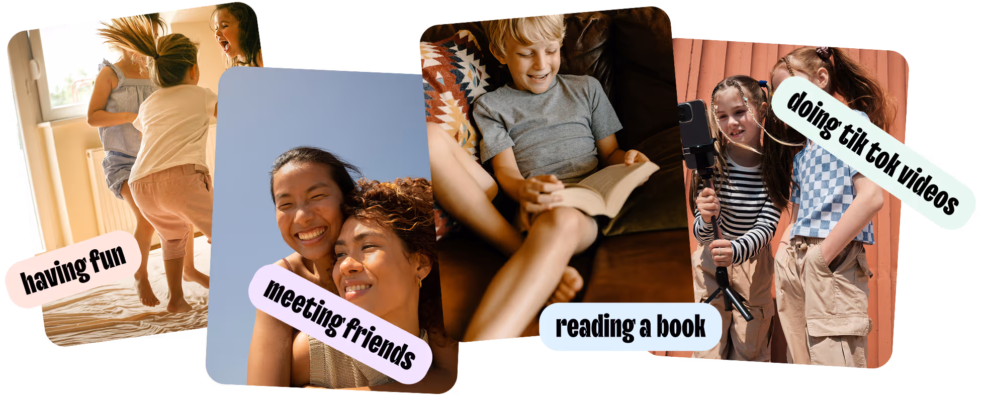 Kids having fun and doing daily routines