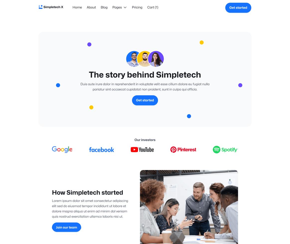 Simpletech X - About Page - Tech Webflow Template