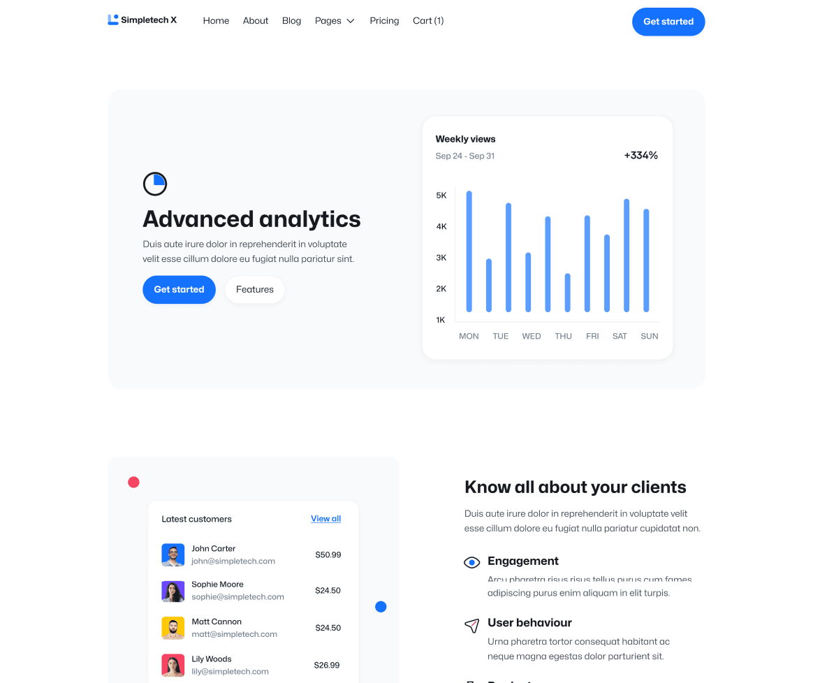 Simpletech X - Features Single Page - Tech Webflow Template