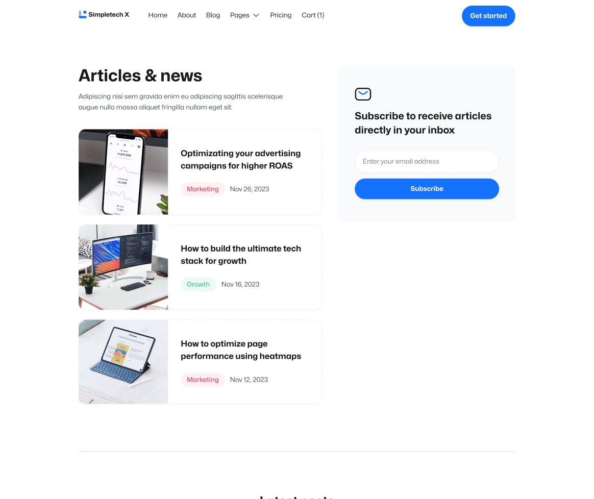 Simpletech X - Blog Page - Tech Webflow Template