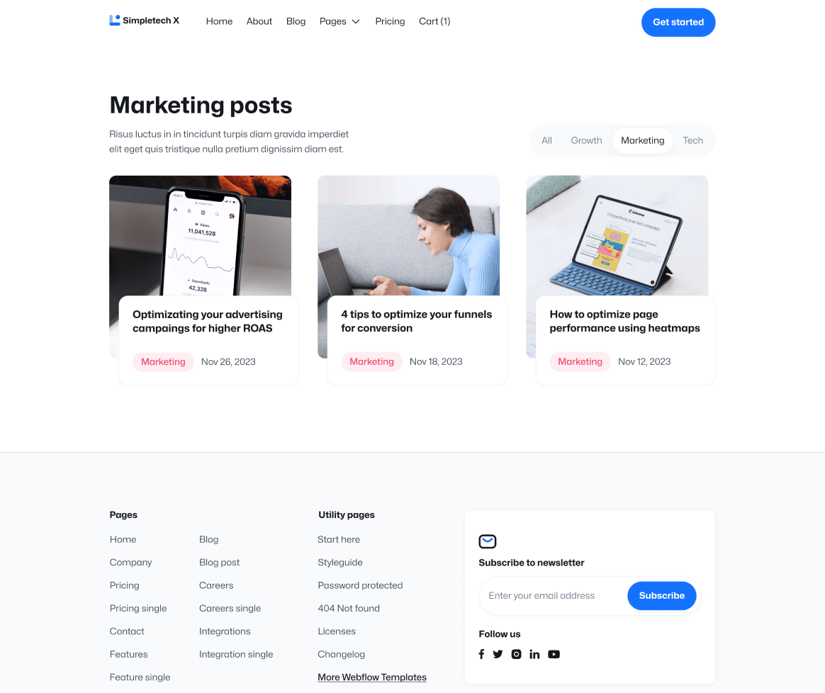 Simpletech X - Blog Category - Page Tech Webflow Template