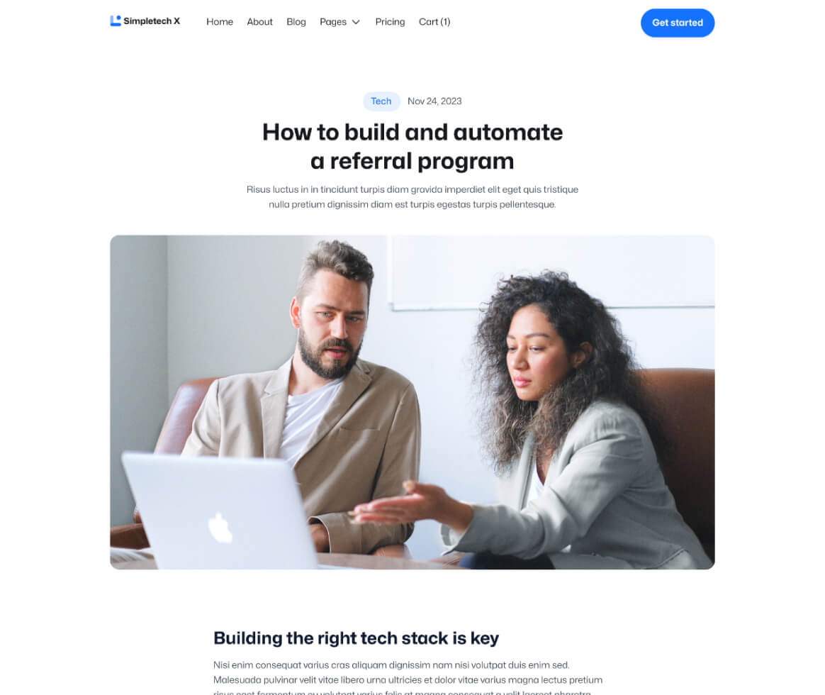 Simpletech X - Blog Post Page - Tech Webflow Template