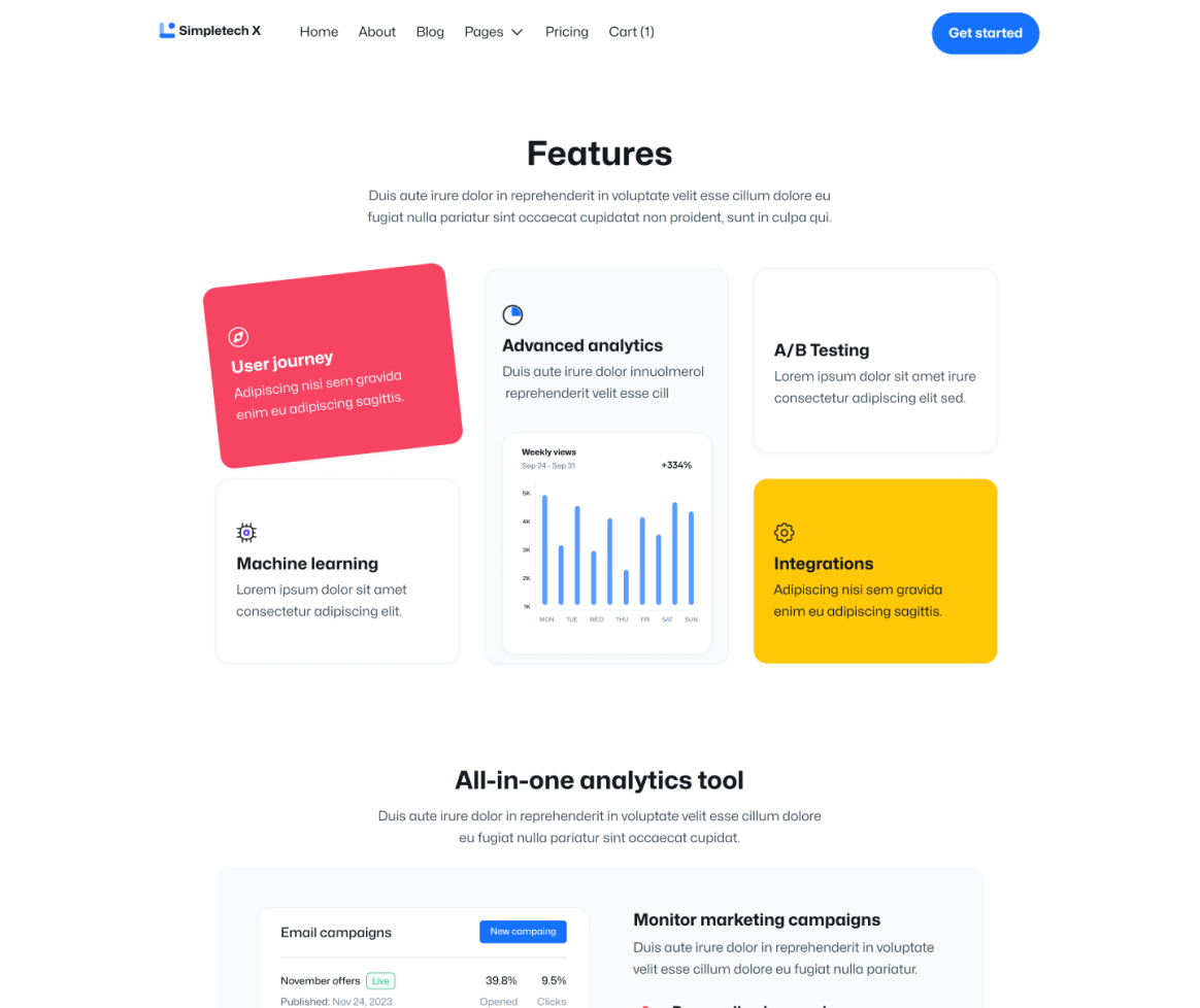 Simpletech X - Features V2 Page - Tech Webflow Template