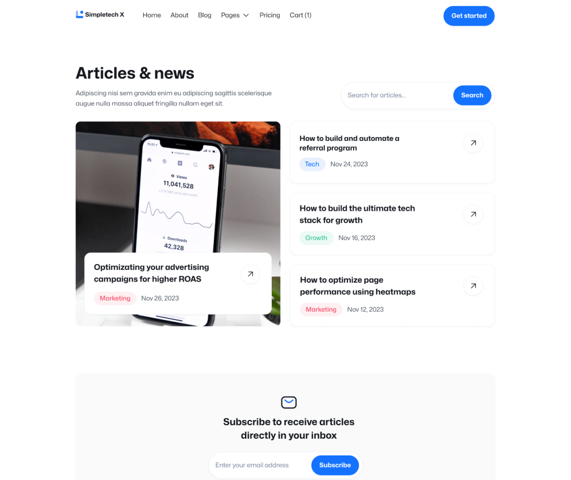 Simpletech X - Blog V3 Page - Tech Webflow Template