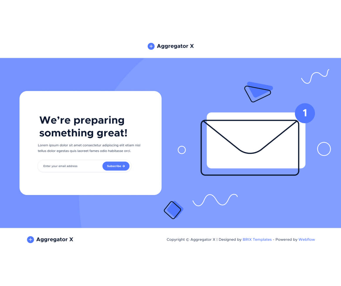 Aggregator X - Coming Soon Page - Upvoting Webflow Template