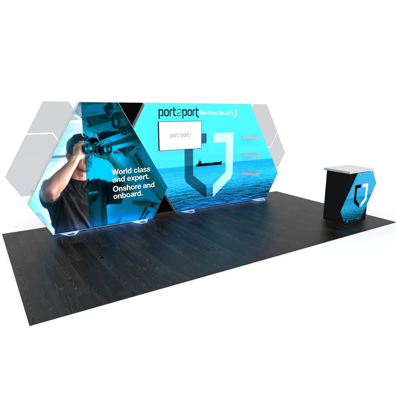 Mid-range portable trade show display