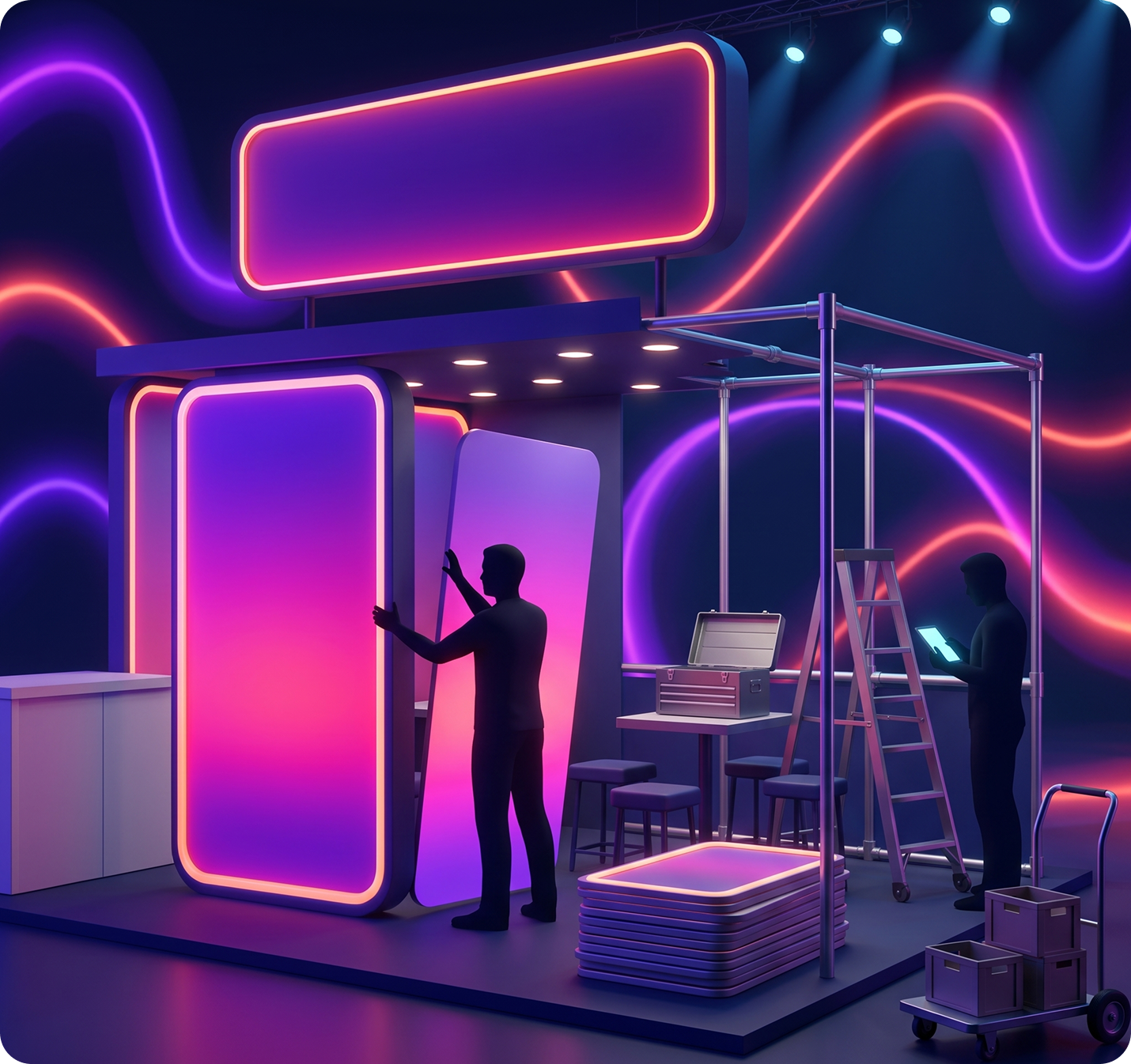 Trade show exhibit delivered and installed on site by the EXHIB-IT! team
